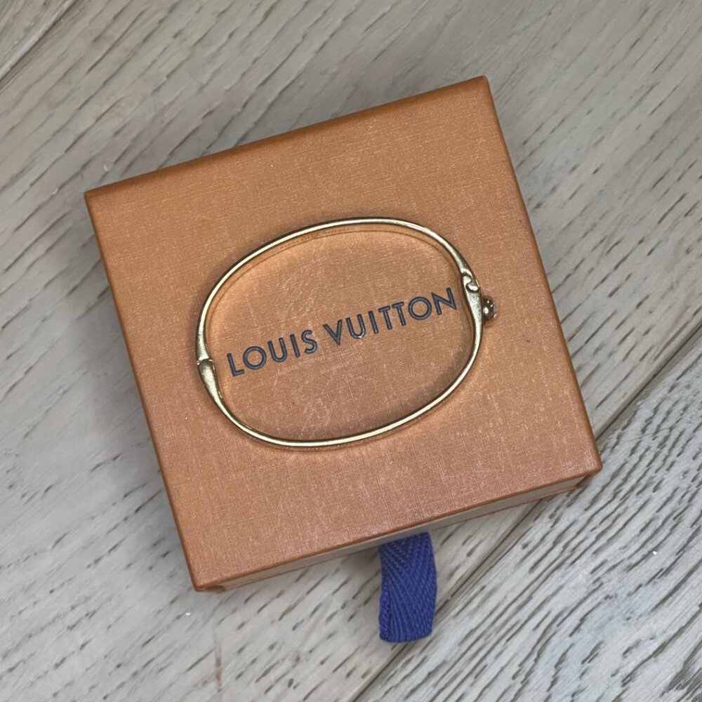 Louis Vuitton Nanogram Strass Bangle Bracelet | Real Gold with Diamonds